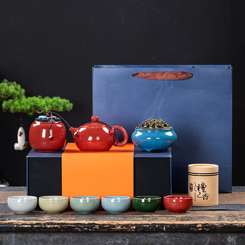 Coffret cadeau de service à thé en céramique, élégant et simple, pour la maison