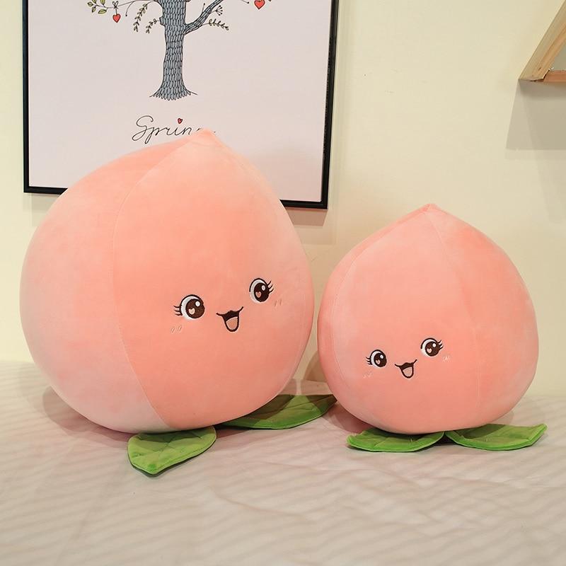 Joli Oreiller en Peluche Fruits Pêche