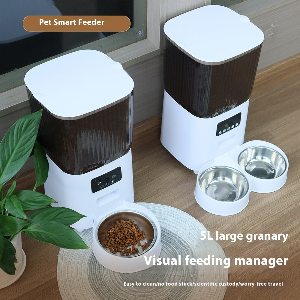Distributeur automatique de nourriture pour animaux de compagnie 5L