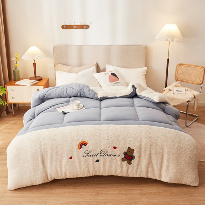 Lamb Velvet Quilt Winter Thickened Warm Core