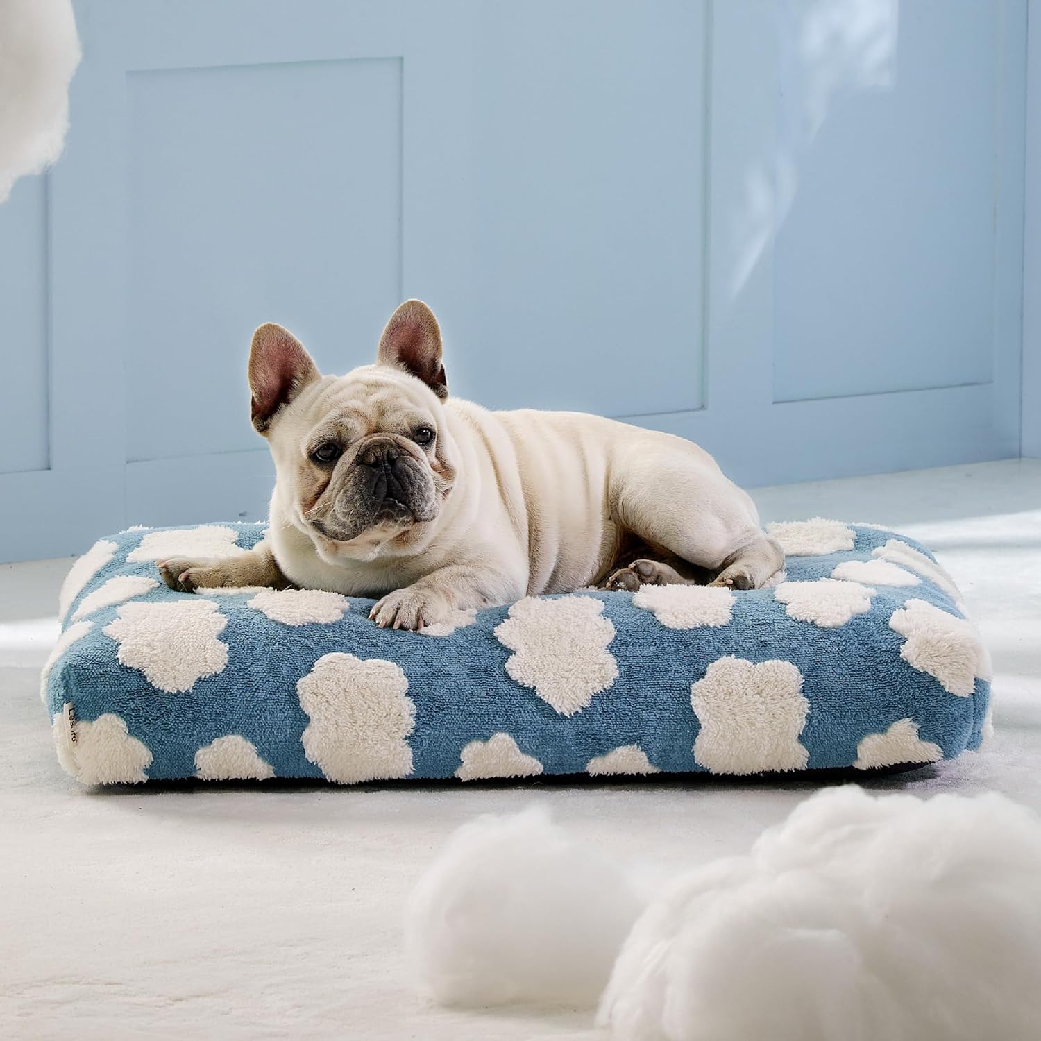 Dog Beds Large Sized Dog Thick Shredded Chopped Foam Pet Bed Dog Bed Indoor With Removable Cover Cute Modern Fuzzy Plush Anti Slip Bottom