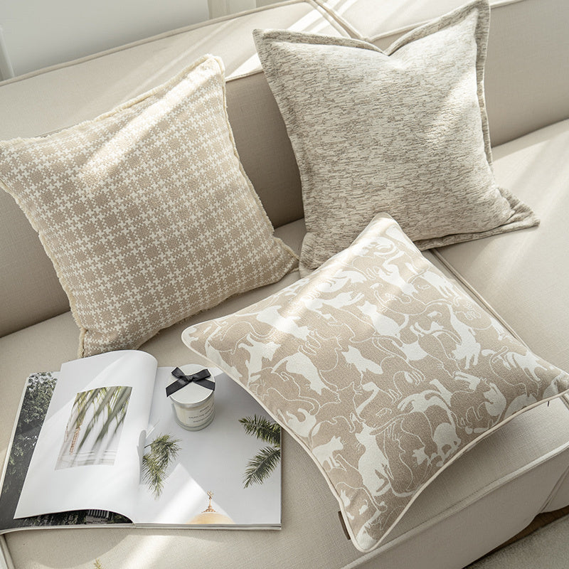 Oat Color Pillow Sitting Room Sofa Cushion Cover