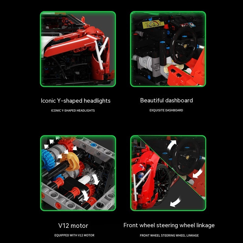 Assembled Car Model Small Particle Building Blocks Toy