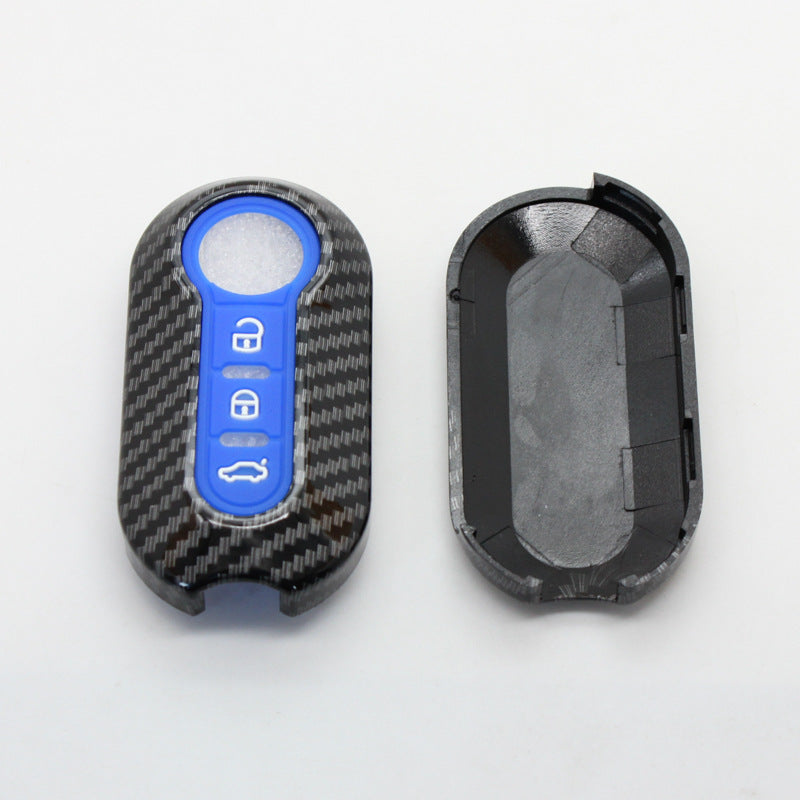 Applicable à la coque de clé Fiat 500 Boyue Ottimo Viaggio en fibre de carbone pour télécommande