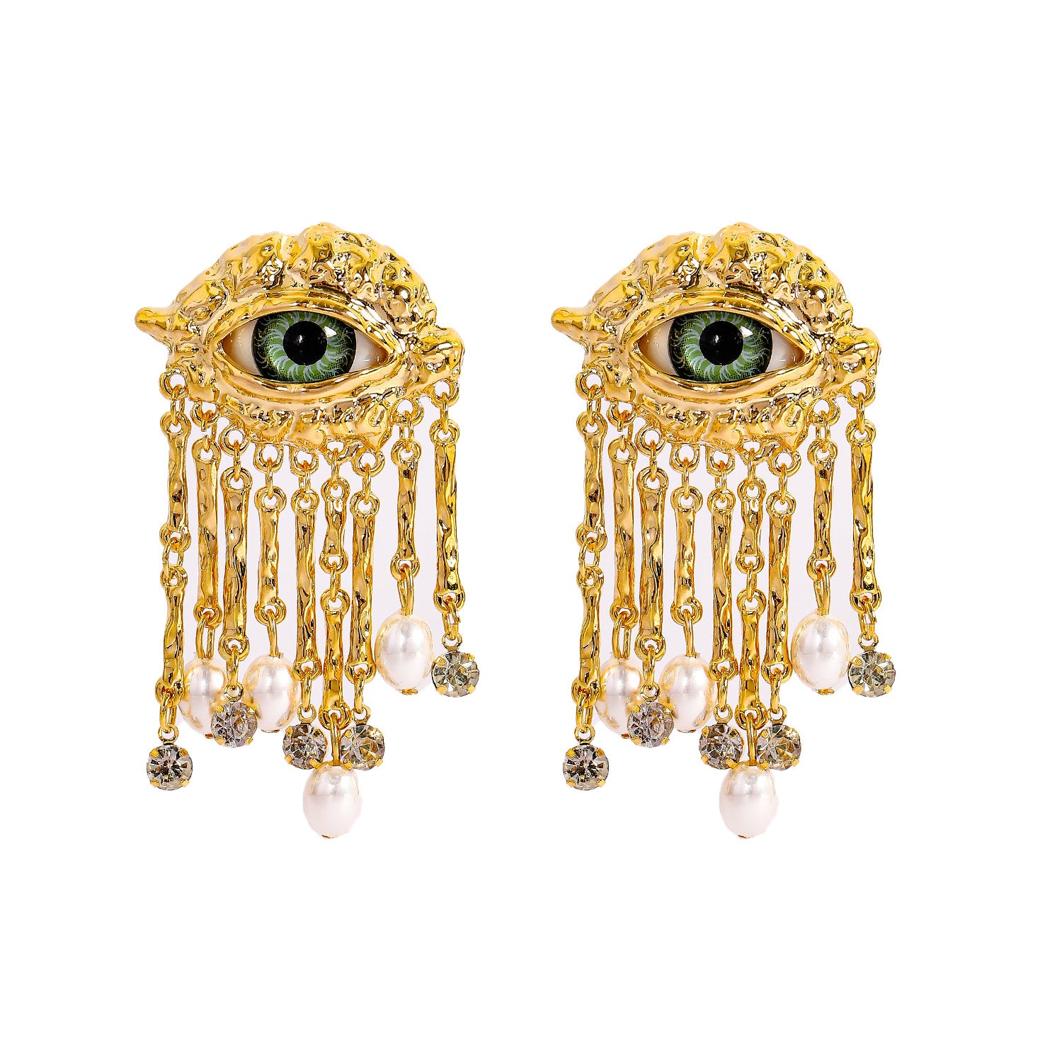 Boucles d'oreilles rétro françaises exagérées pour femme, œil de diable unique