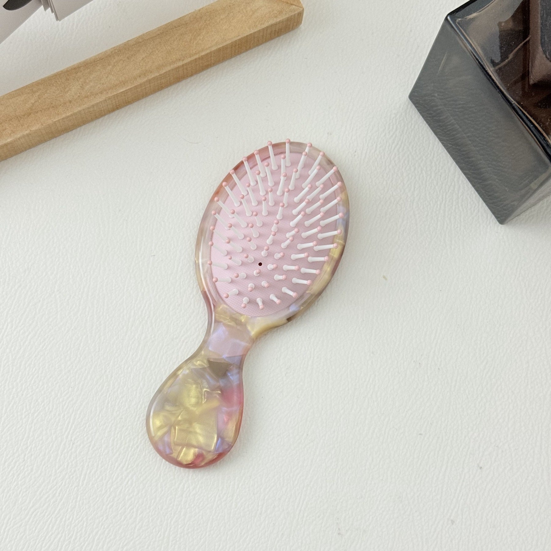 Simple Colorful Acetate Air Cushion Hair Comb With Personalized Name