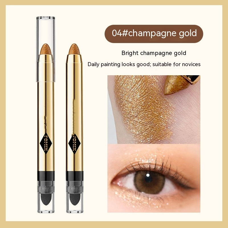 Magic Color Shining Highlight Eyeliner Pen Pearlescent Thin And Glittering Repair And Brightening Double-headed Smudger One-touch Molding
