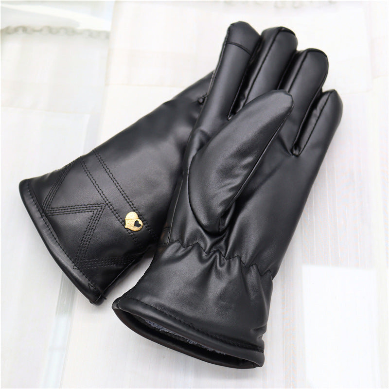 Gants en cuir homme chaud doublés polaire coton et duvet