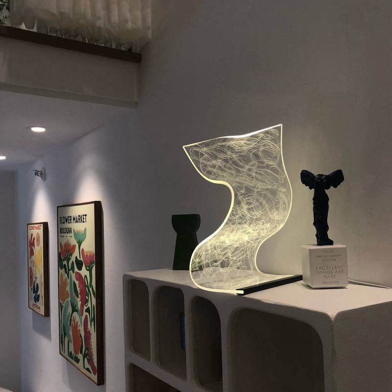 Lampe de chevet chaleureuse à l'esthétique soignée, petite veilleuse de décoration intérieure