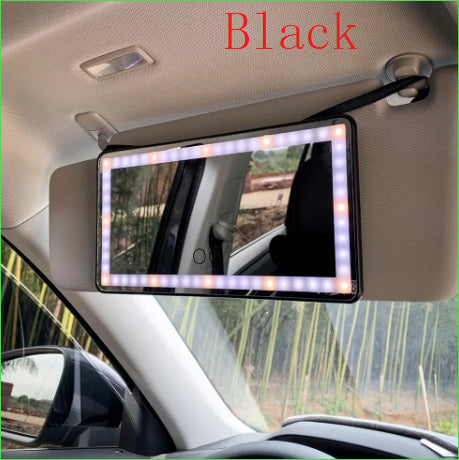Miroir de maquillage lumineux portable pour voiture
