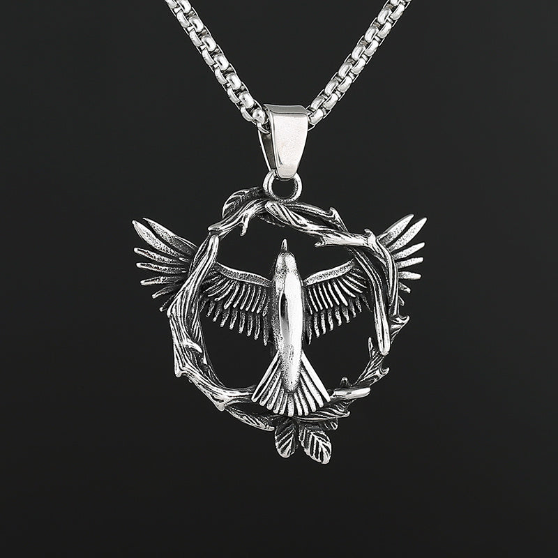 Vintage Overlord Eagle Titanium Steel Pendant Necklace