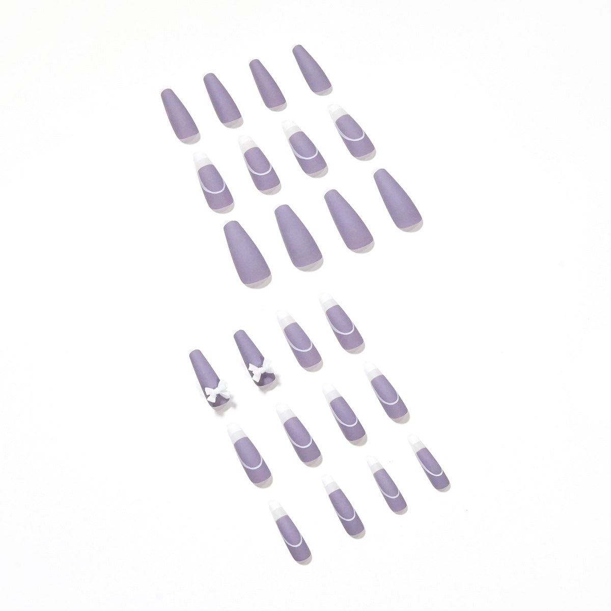 Manucure Nœud Violet Vine de Style Français