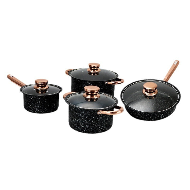 Ensemble de casseroles antiadhésives en pierre médicale ménagère