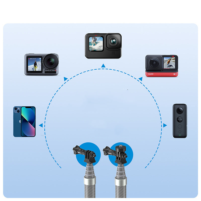 Perche à selfie en fibre de carbone Fit GoPro12 M, tige d'extension d'accessoires pour caméra panoramique Insta360