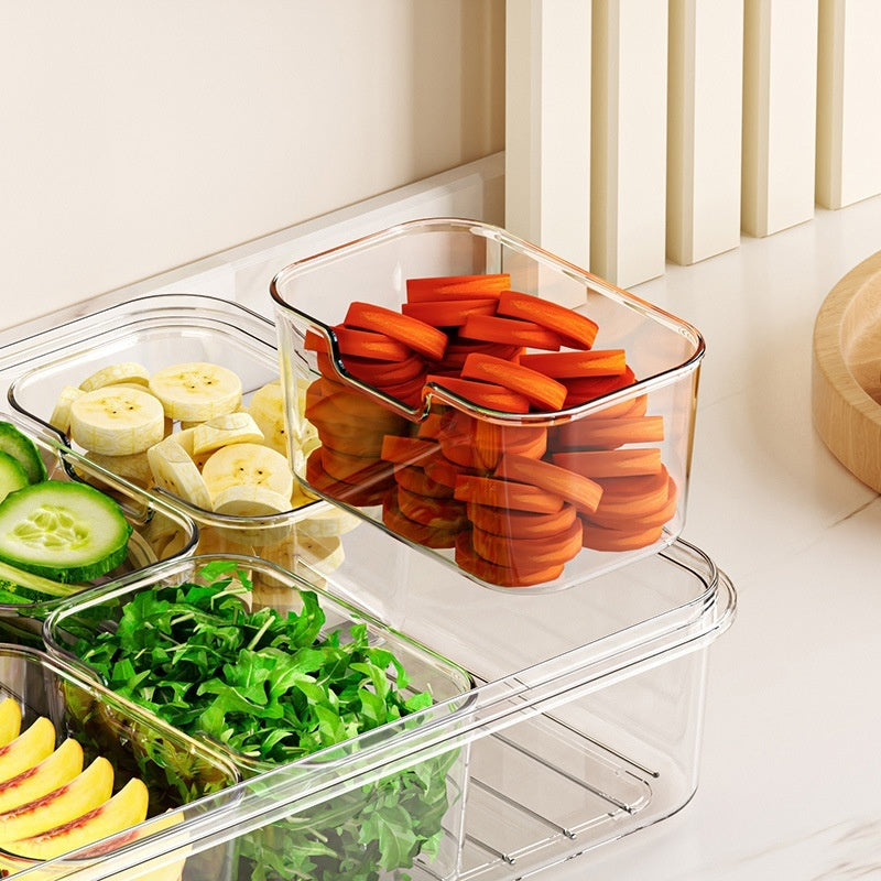 Boîte de conservation hermétique pour réfrigérateur de cuisine en PP transparent à huit compartiments