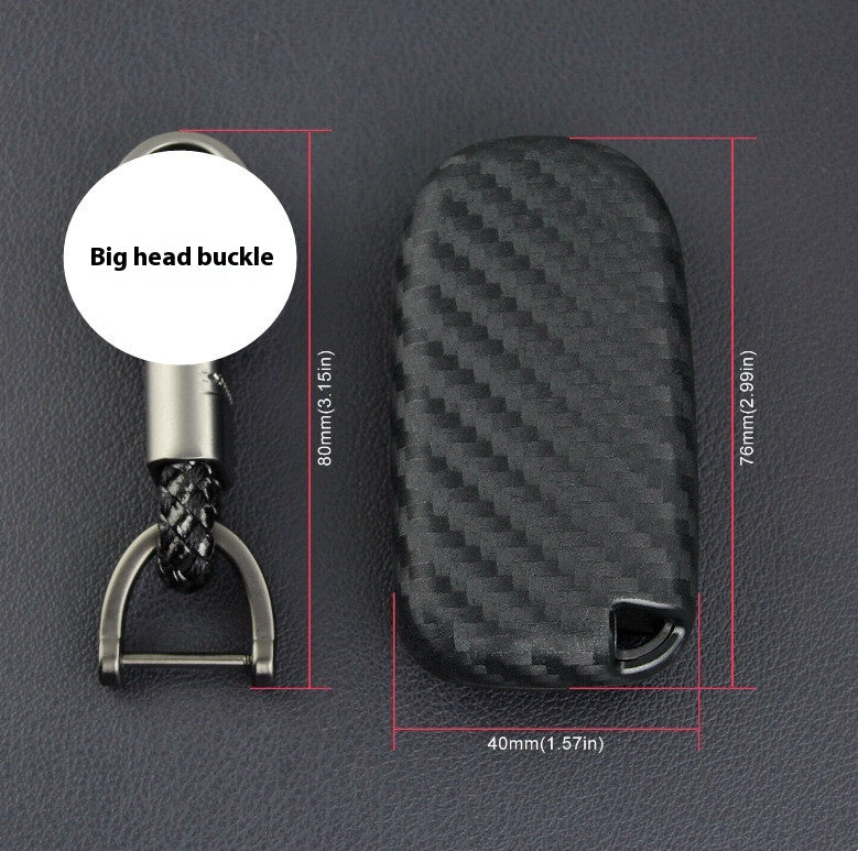 Pour cache de clé Dodge Chrysler Fiat en fibre de carbone Étui en silicone Protection de clé à distance