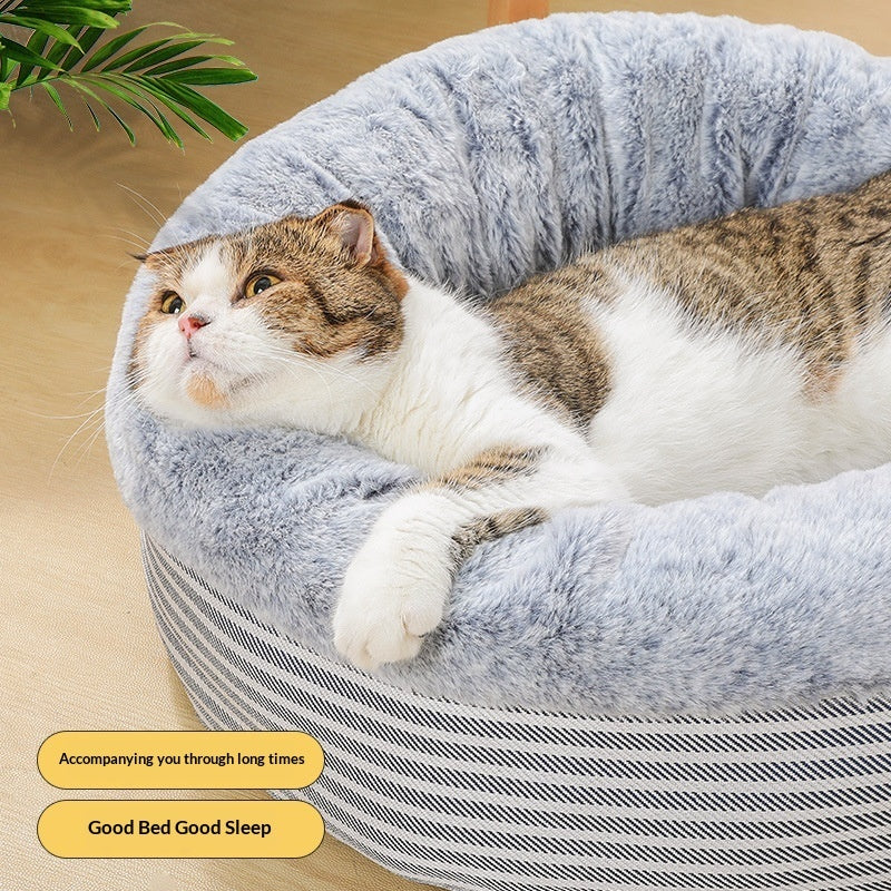 Winter Warm Semi-Enclosed Cat House Cat Mat Deep-Sleep Dog Bed Universal For All Seasons Pet Use