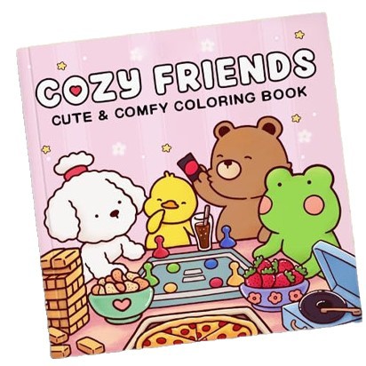 Coloring Book For Adults And Teens Cute Animal Characters Book Easy-to-start Coloring Book