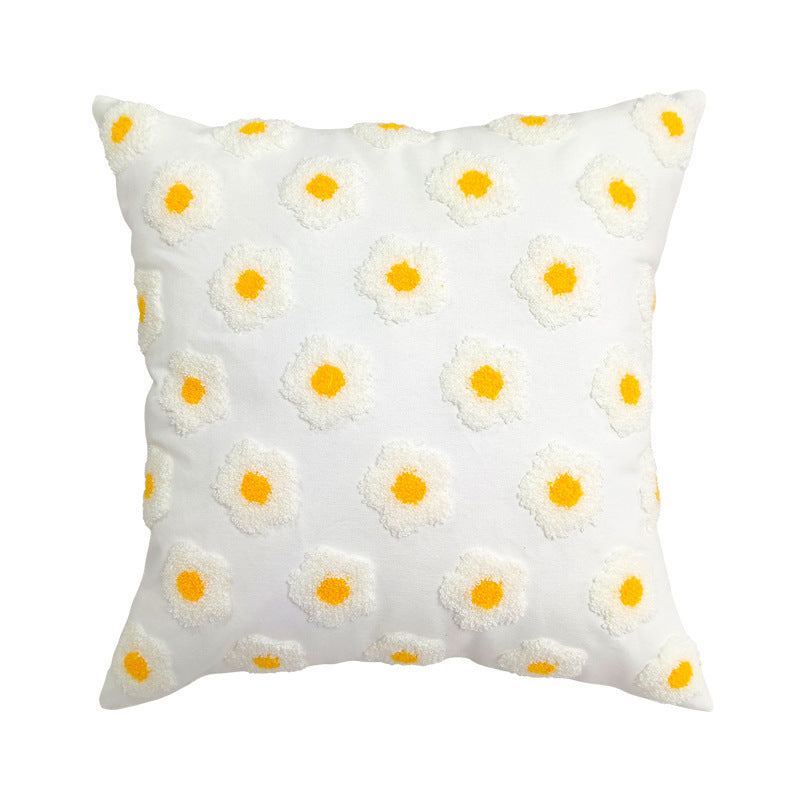 Housse de coussin de canapé brodée de style Ins, simple, en peluche avec pampilles