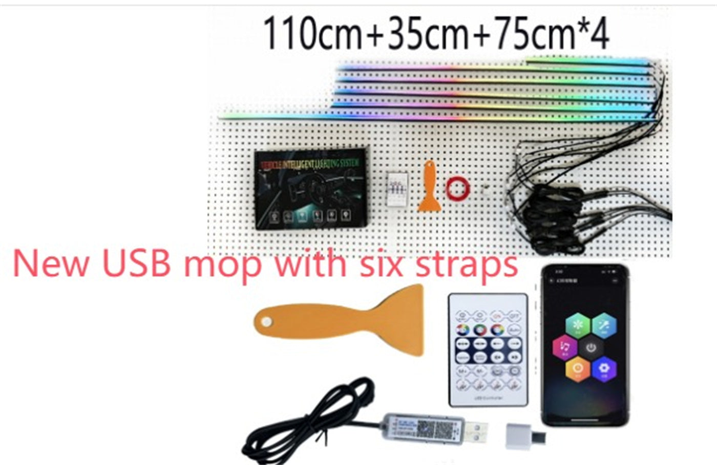 Lumière d'ambiance de voiture USB musicale