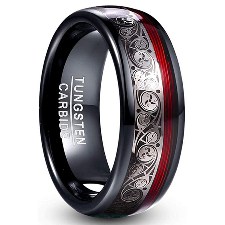 Tungsten Steel Black Decorative Men's Ring