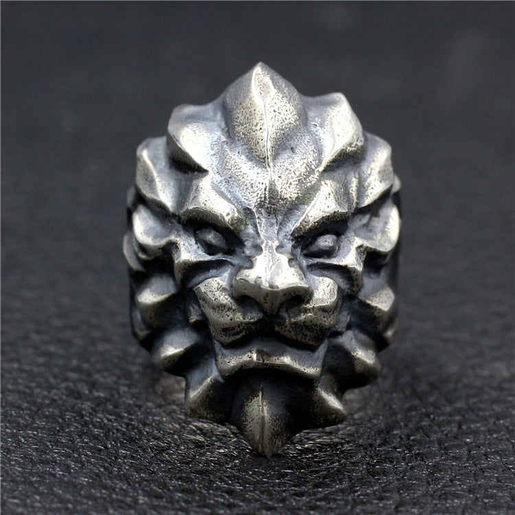 Bague homme en argent sterling vieilli, faite à la main