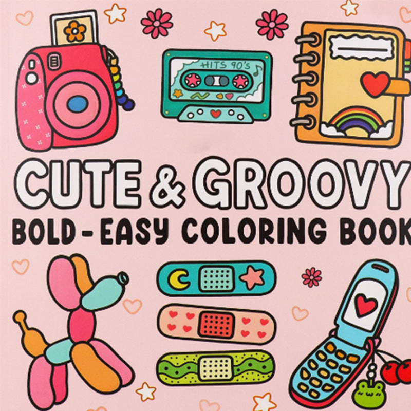 Coloring Book For Adults And Teens Cute Animal Characters Book Easy-to-start Coloring Book