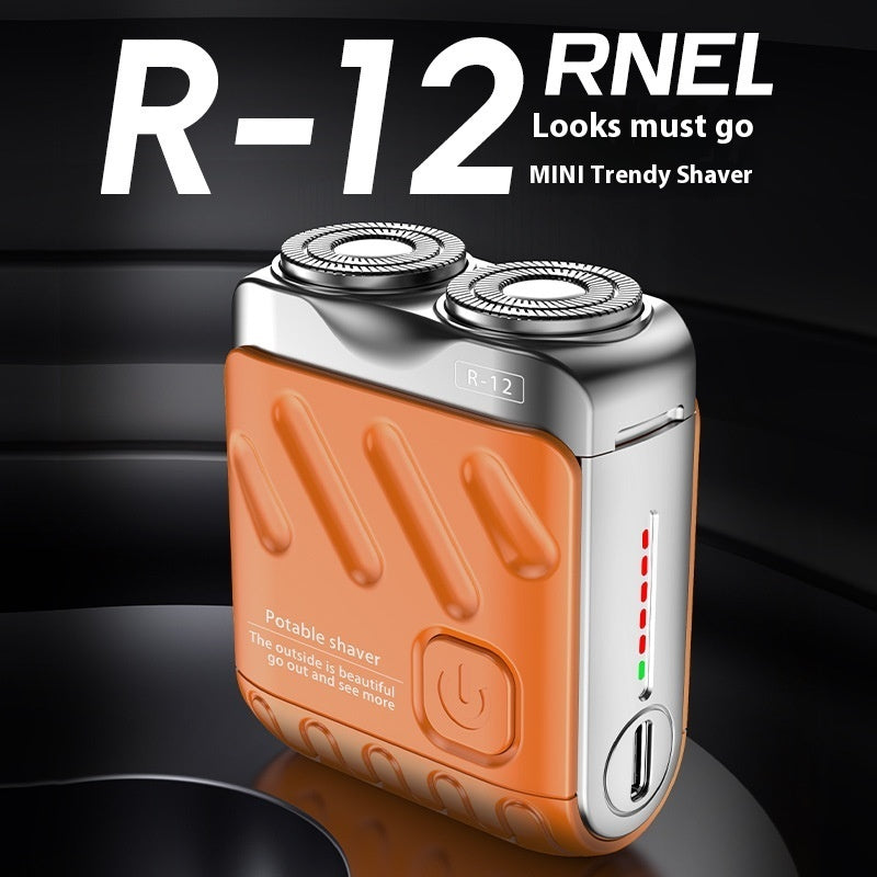 Portable Rotary Dual Ring Electric Shaver Men Travel Mini Shaver Double Floating Magnetic Blade Head Rechargeable Pocket Razors