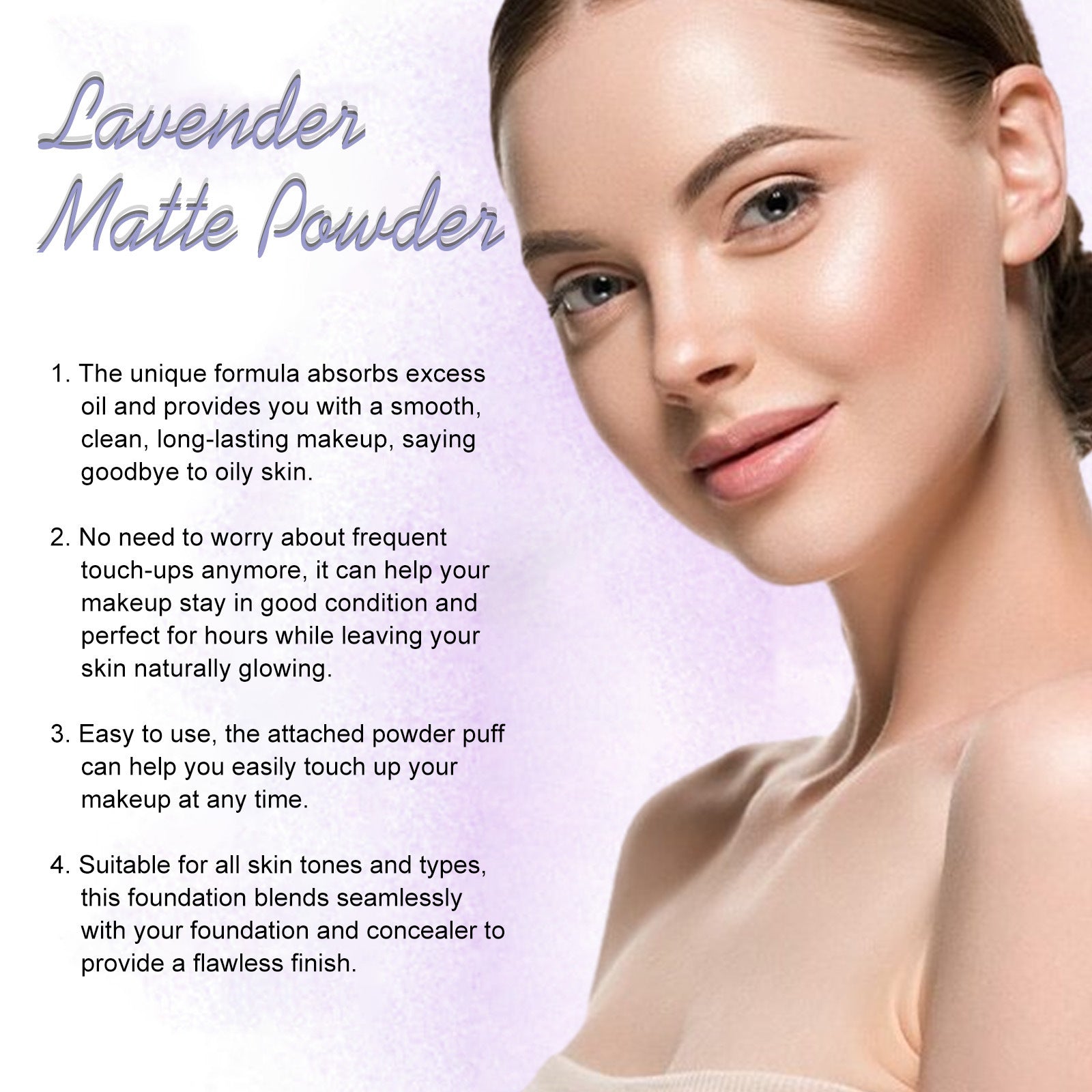 Poudre Matifiante Lavande Fini Mat Léger et Tenue Facile