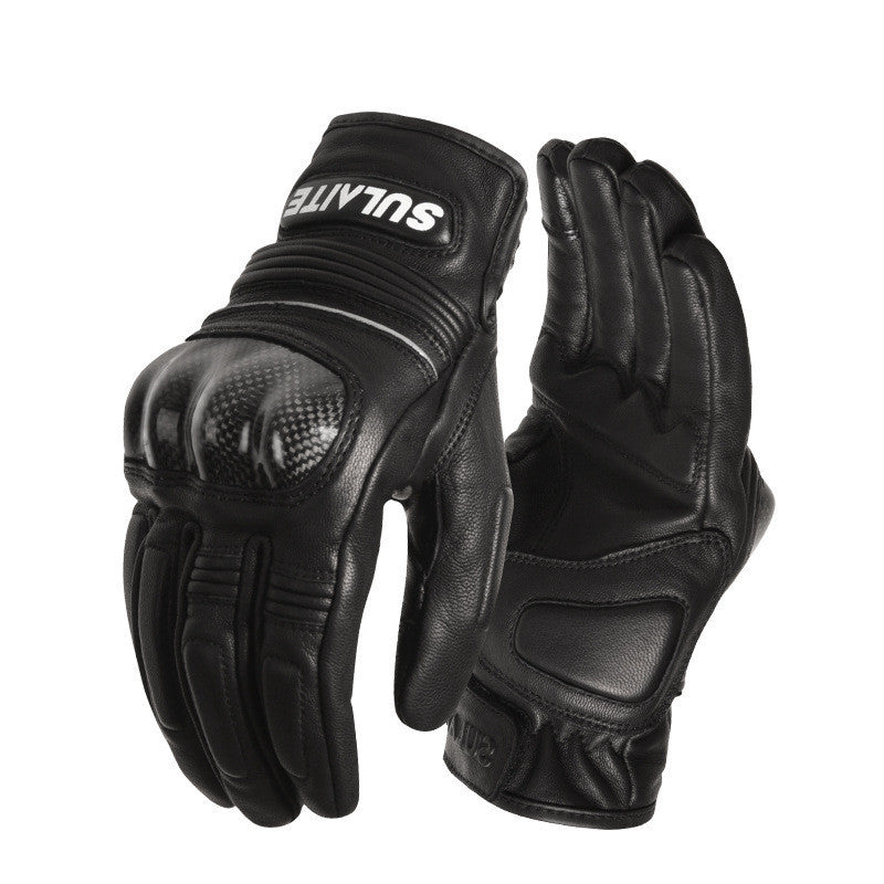 Gants de moto pleine phalange en peau de mouton pour hommes et femmes