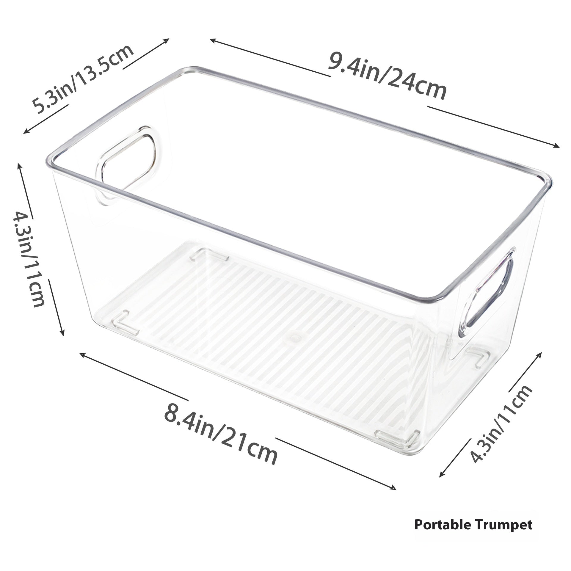 Transparent Drawer Style Refrigerator Storage With Handle