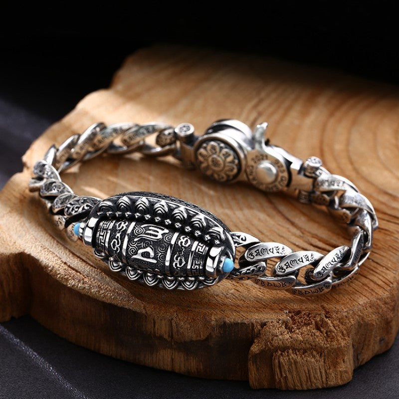 Bracelet Mantra à Six Caractères pour Homme au Design Spécial