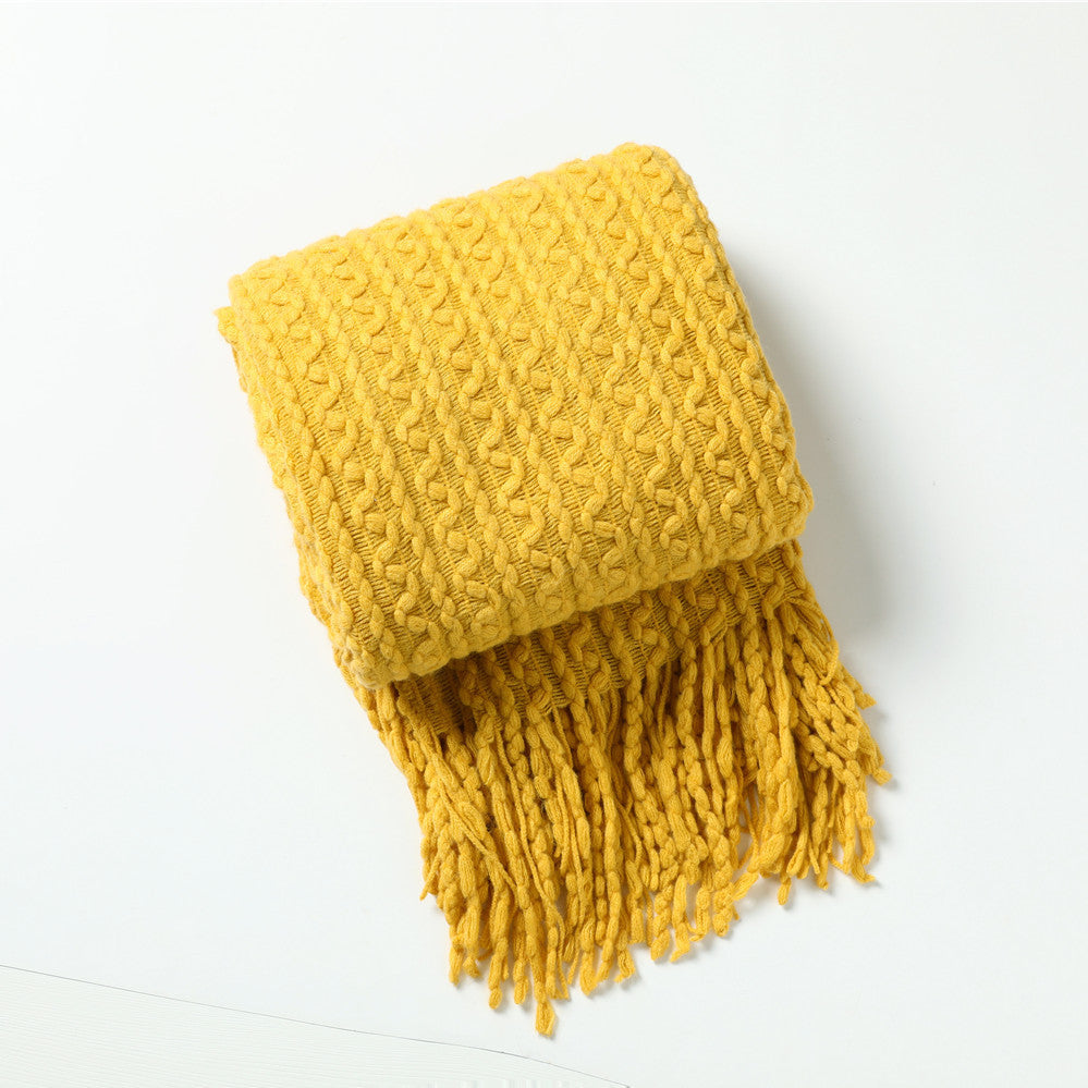 Sofa Towel Cover Cloth Tassel Wool Blanket Air Conditioning Blanket