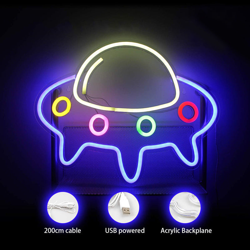 LED UFO Spaceman Spaceship Series Shaped Decorative Night Light