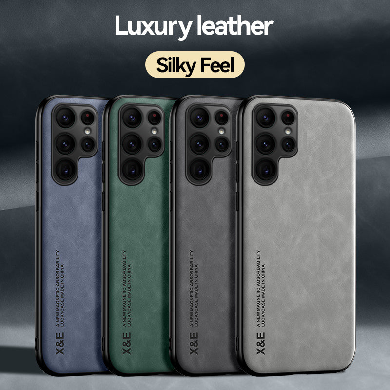 Skin Texture Car Magnetic Mobile Phone Case