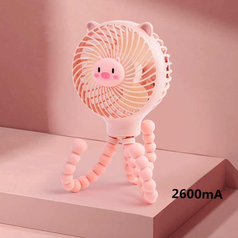 Poussette Poulpe Petit Ventilateur Portatif USB Rechargeable Silencieux Grande Capacité Pour Bébé