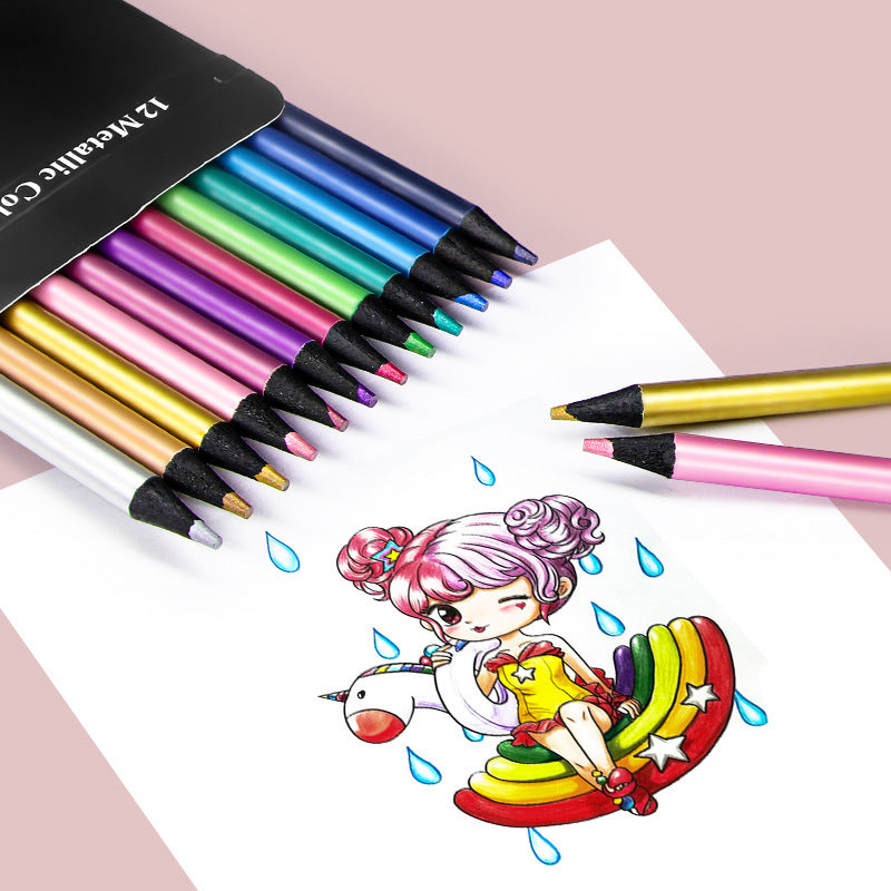 Ensemble de dessins gribouillis aux crayons de couleur créatifs