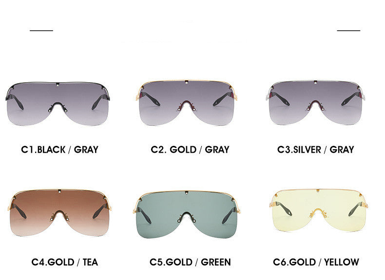 Fashion Metal Half Frame Windproof Sunglasses