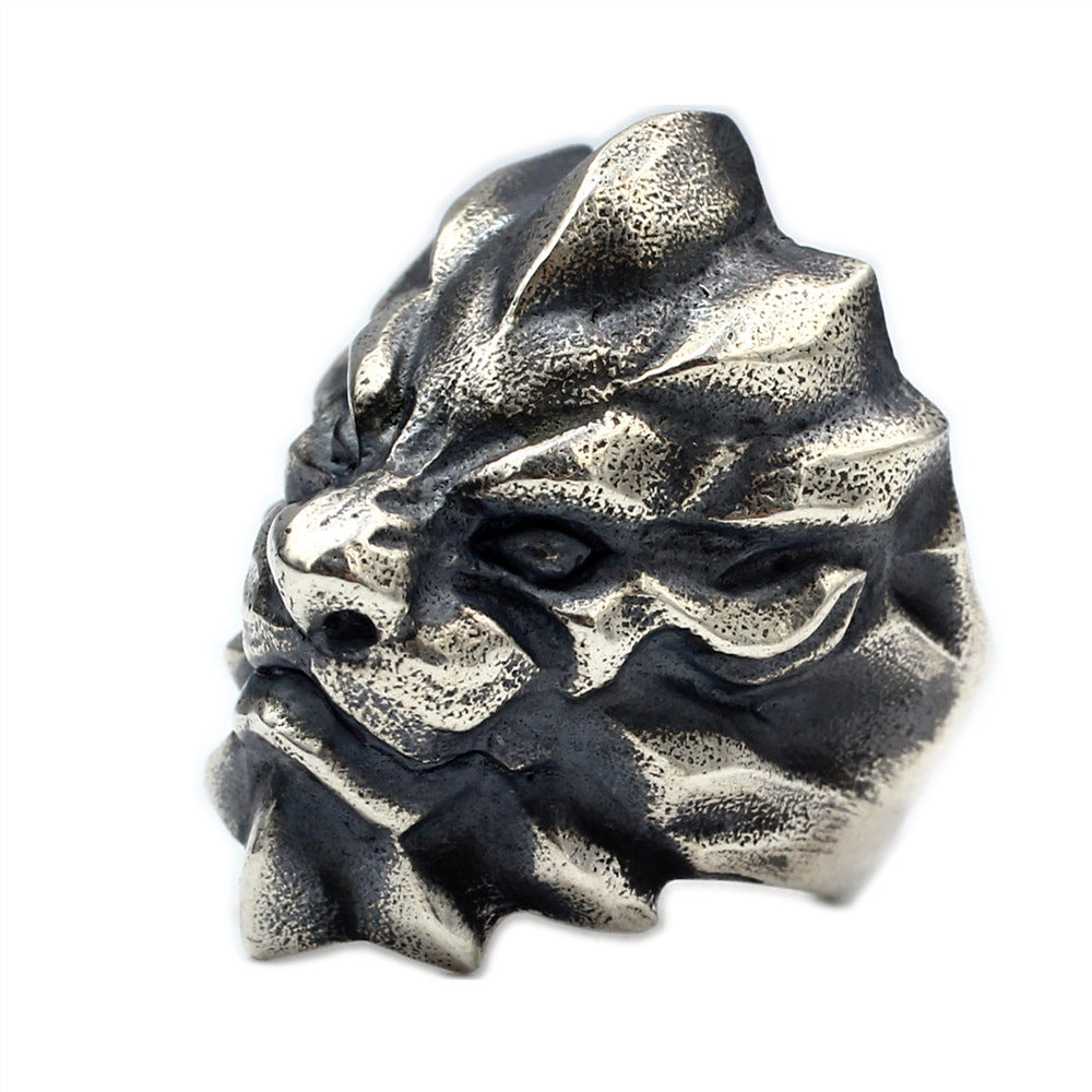 Bague homme en argent sterling vieilli, faite à la main