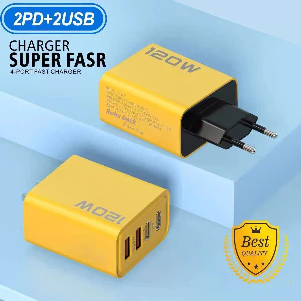 120W Smart Phone Fast Charge Charger Multi-port