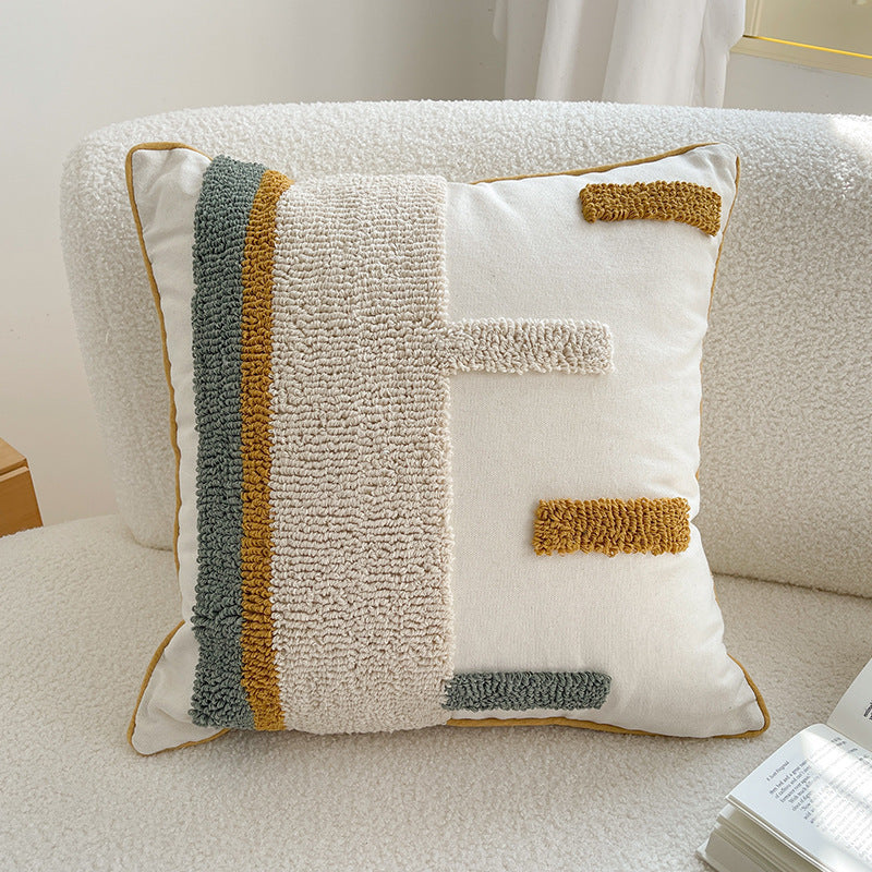 Modern Simple Embroidery Towel Pillowcsae