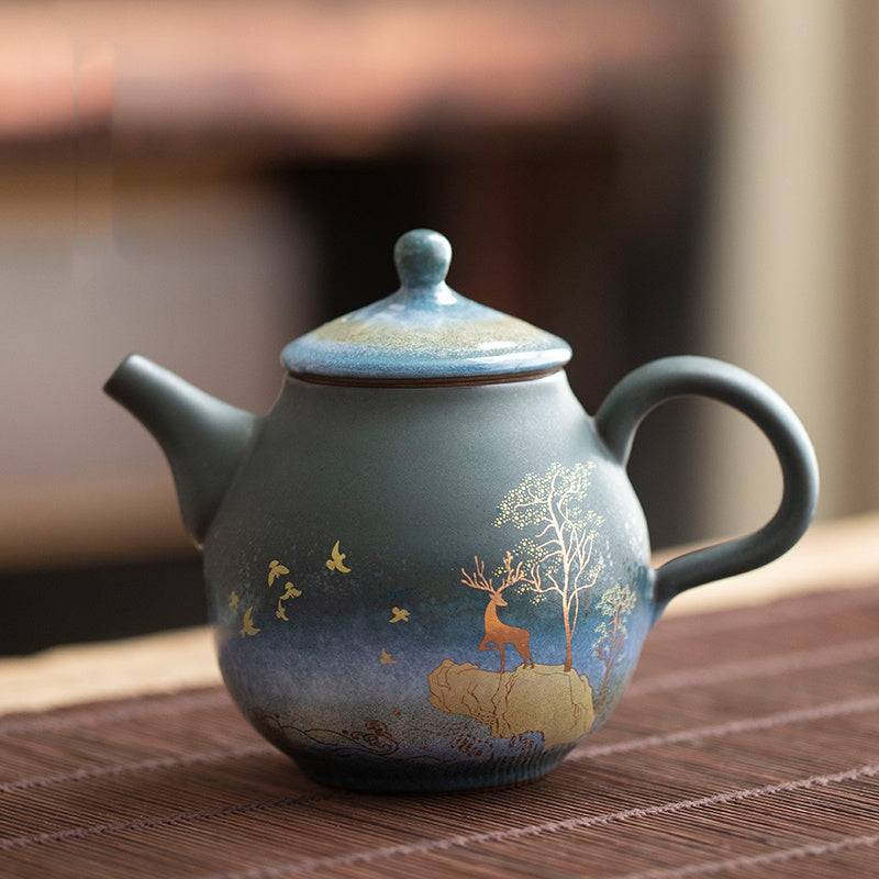 Théière en céramique, service à thé Kung Fu domestique à pot unique