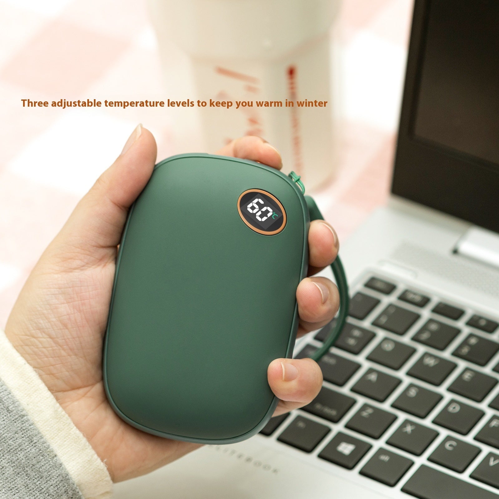 Chauffe-mains USB mini à grande capacité, chauffe rapidement, recharge deux-en-un