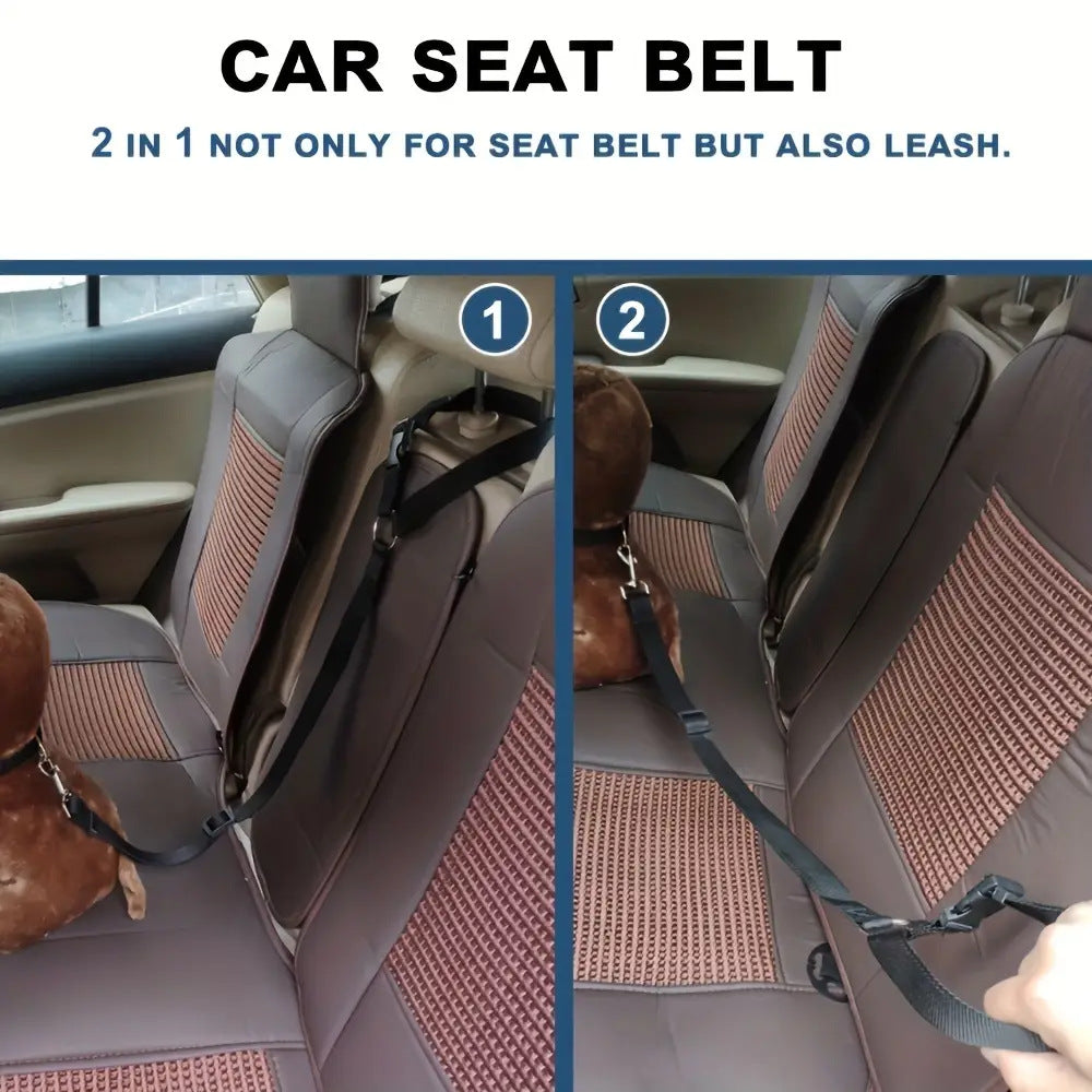 Solid Two-in-one Pet Car Seat Belt Lead Leash BackSeat Safety Belt Adjustable Harness For Kitten Dogs Collar Pet Accessories