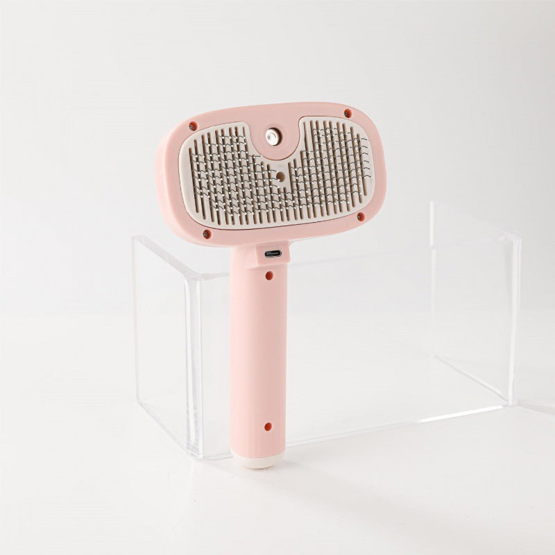 Peigne pulvérisateur pour animaux de compagnie, pulvérisation en un clic, anti-poils volants, nettoyage des poils flottants, brosse de nettoyage