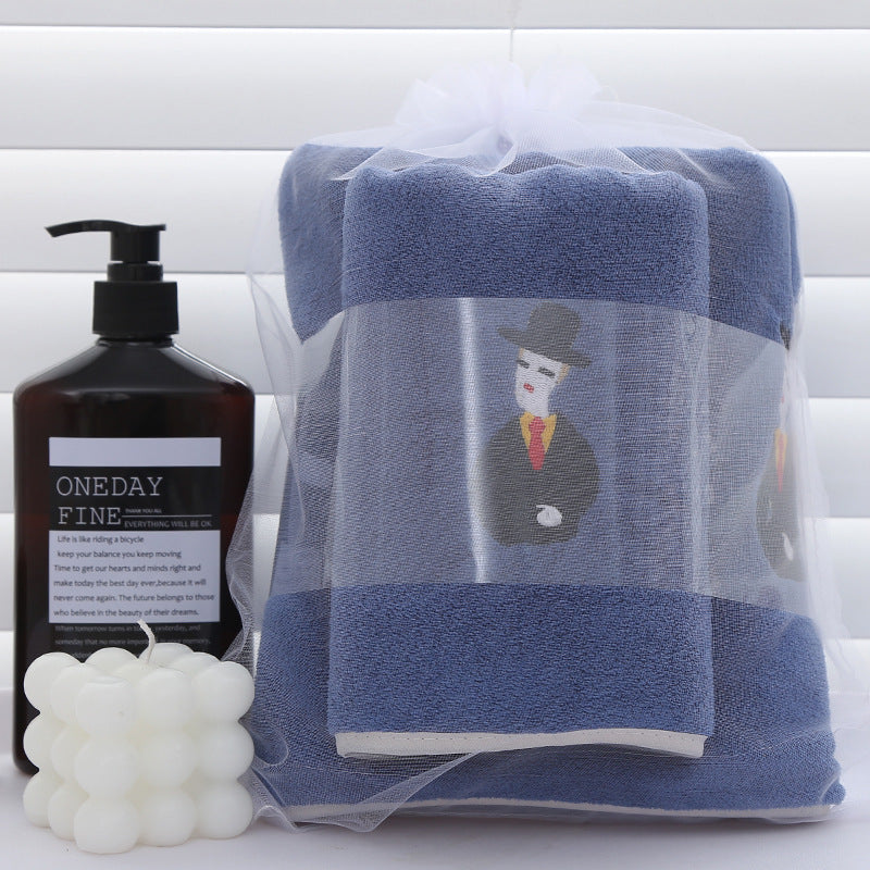 Ensemble Cadeau Serviette Mère Épaissie en Velours Corail Serviette de Bain Grande Taille de Célébrité Internet
