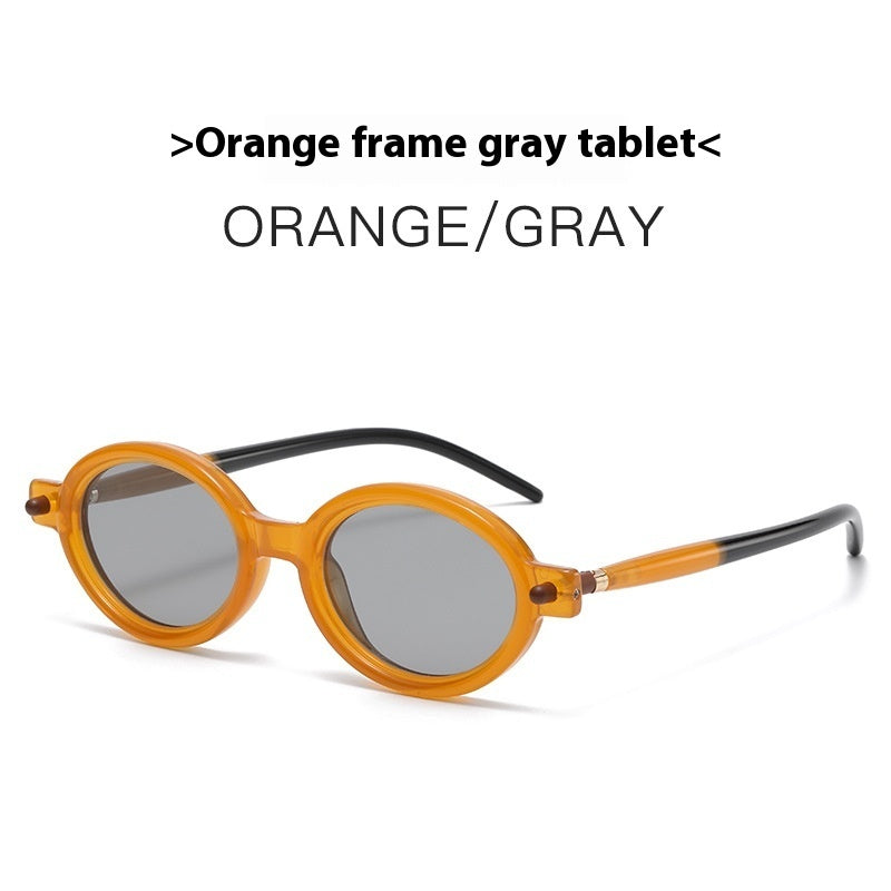 Lunettes de soleil ovales rétro artistiques charmantes modernes anti-lumière bleue