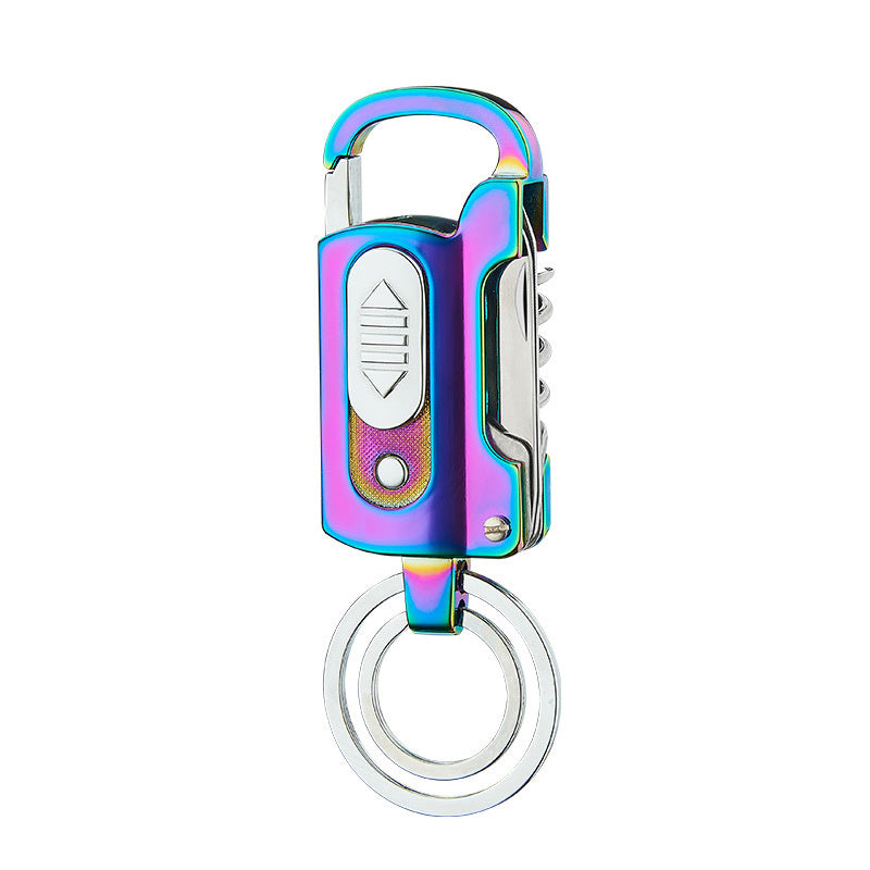 Briquet de charge porte-clés multifonction mini-portable briquet de camping sauvage