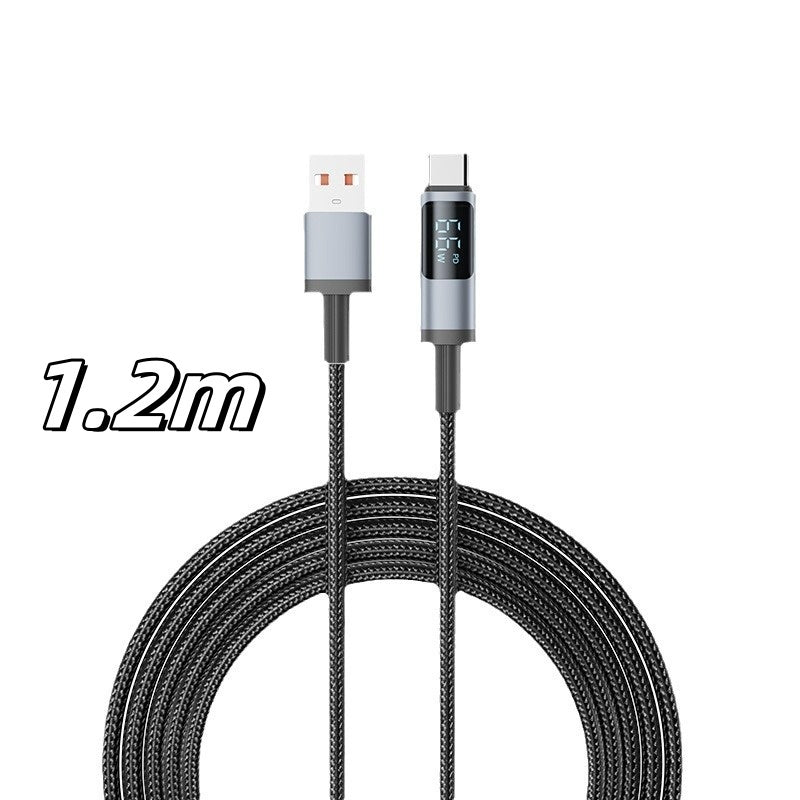 Câble de données de charge rapide compatible avec le câble de charge Type-C pour affichage numérique