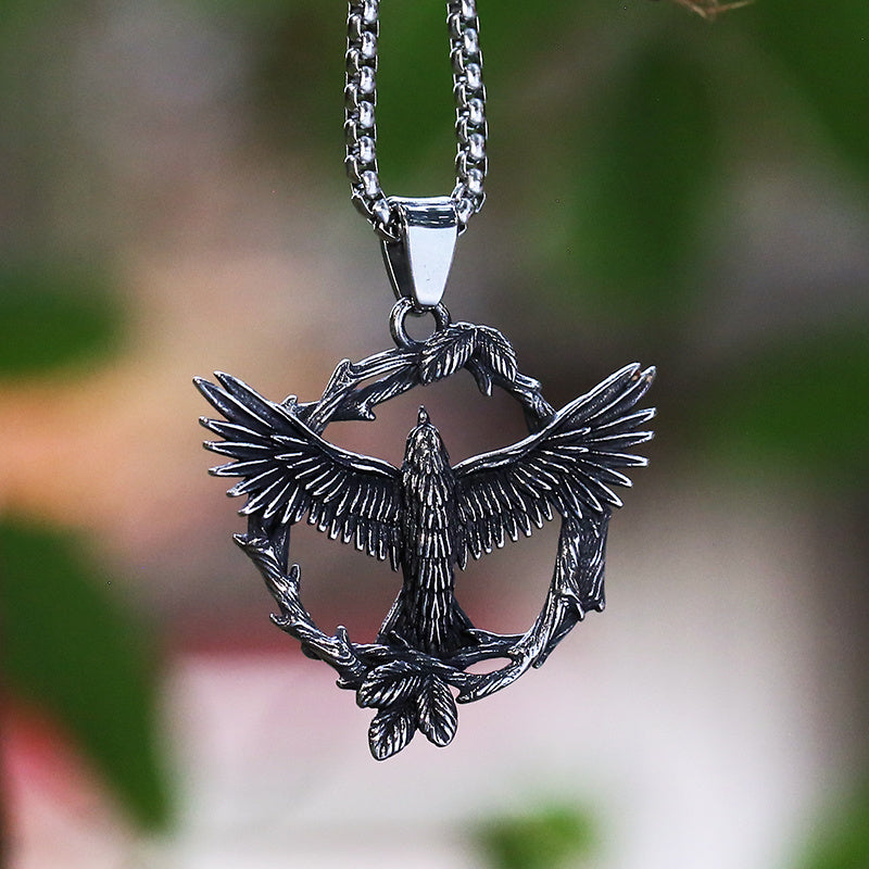 Vintage Overlord Eagle Titanium Steel Pendant Necklace